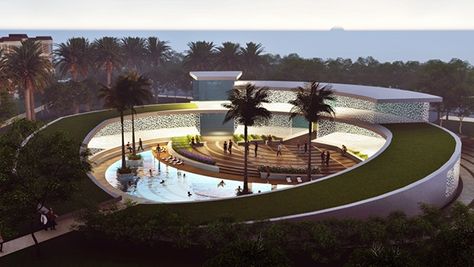 Aqua Therapy, Auditorium Architecture, Clubhouse Design, Auditorium Design, House Night, Indoor Pool Design, Art Studio Room, Public Space Design, House On Stilts