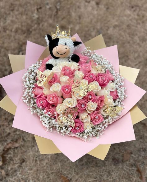 Cupcake Flower Bouquets, Beautiful Roses Bouquet, Ribbon Rose Bouquets, Roses Bouquet Gift, Ribbon Flowers Bouquet, Flower Boquet, Luxury Flower Bouquets, Flower Bouquet Diy, Ribbon Bouquet