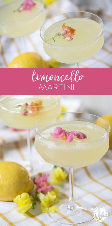 Lemonchello Drinks, Limoncello Drinks, Limoncello Martini, Lemon Martini, Vodka Lemon, Vodka Recipes Drinks, Limoncello Cocktails, Limoncello Recipe, Spicy Drinks