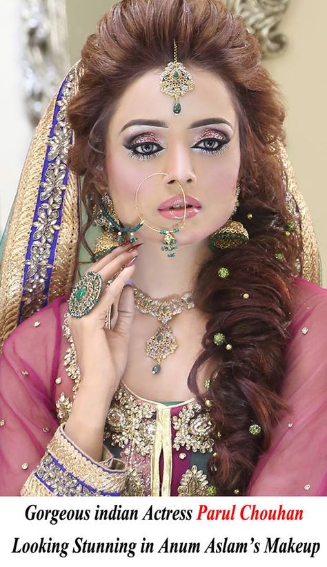 Kashees Hairstyle, Pakistani Bridal Look, Kashee Bridal, Black And Silver Eye Makeup, Latest Bridal Makeup, Gorgeous Bridal Makeup, Pakistani Bridal Hairstyles, Beautiful Wedding Makeup, Funny Makeup