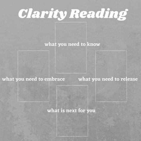 Clarity Tarot Spread, Tarot Meanings Cheat Sheets, Tarot Spreads Layout, Oracle Card Spreads, Divine Tarot, Tarot Reading Spreads, Divination Methods, Tarot Interpretation, The Magician Tarot