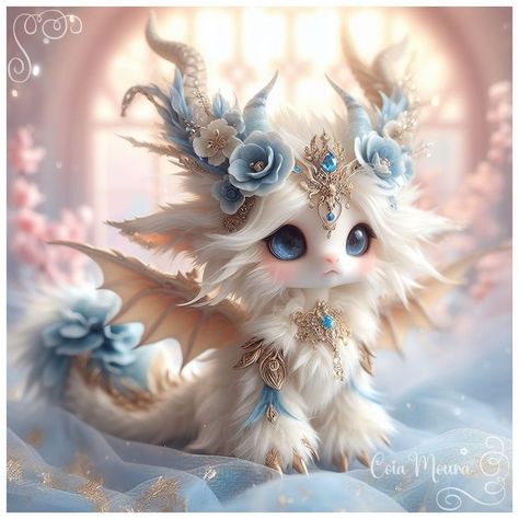 Another entry of our pet Goat as a mystical unicorn in an enchanted forest! 😘 MaDolly Goaticorn rainbow colors. Costume. Cute animal photography #unicorn” Dragon Cat, Mystical Animals, Art Mignon, Cute Fantasy Creatures, Fantasy Creatures Art, Cute Dragons, Handcrafted Art, Animal Wallpaper, Cute Creatures