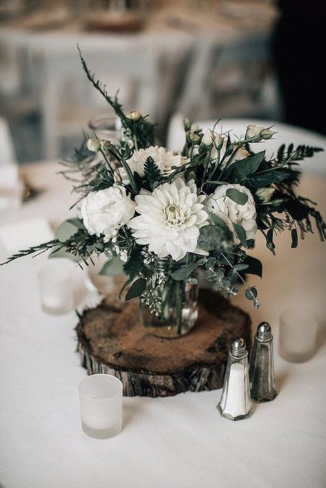 30 Sage Green Wedding Ideas ❤ sage green wedding white dahlias and greenery in jar centerpiece bethany small #weddingforward #wedding #bride #weddingdecor #sagegreenwedding Ski Resort Wedding, Green Ideas, Green Wedding Colors, Wedding Green, Sage Green Wedding, Rustic Wedding Centerpieces, Wedding Table Decorations, Wedding Table Centerpieces, Wedding Cake Designs