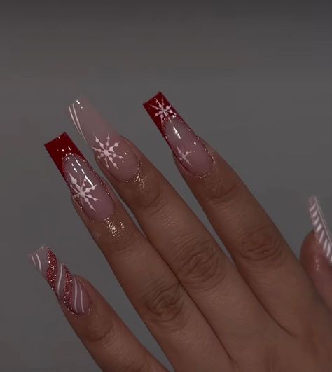 Christmas Nail Designs Acrylic, Xmas Nail Designs, Red Christmas Nails, Nagellack Trends, Cute Christmas Nails, Winter Nails Acrylic, Her Nails, Acrylic Nails Coffin Pink, Christmas Nails Acrylic