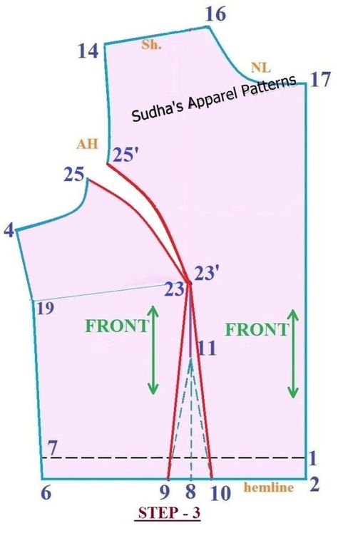 High neck saree blouse pattern will have armhole princess line in front and Chinese collar with a stripe design around neckline. This blouse will have a back opening. High Neck Saree Blouse, Umgestaltete Shirts, Pola Blus, Blouse Tutorial, Sewing Measurements, Sewing Collars, Sewing Blouses, Princess Line, Bodice Pattern