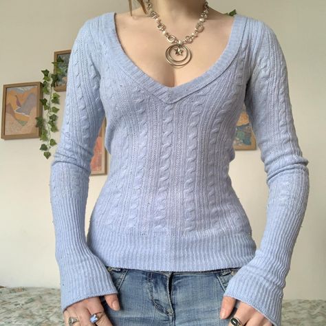 Tight Cardigan Outfit, Light Blue Outfit Aesthetic, 6th Form Outfits, Cardigan Outfit, Tight Sweater, 90s Fashion Outfits, Ideal Weight, Fashion Inspiration Design, Cute Fall Outfits