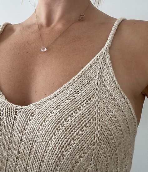 Ravelry: Margot Camisole pattern by Cheryl Mokhtari Camisole Top Pattern, Knit Tank Top Pattern, Camisole Pattern, Knitwear Details, Summer Knitting Patterns, Knit Top Patterns, Summer Knit Tops, I Cord, Summer Knitting