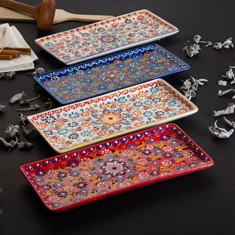 Table Snacks, Ceramic Trays, Table Breakfast, Turkish Pottery, Kitchen Dinner, Tray Plate, Ceramic Spoon Rest, Cerámica Ideas, Keramik Design