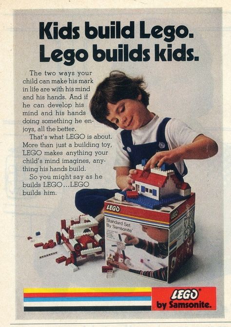 Fantastic Retro Lego Ads Lego Magazine, Advertisement Examples, Lego Basic, Lego Poster, Rhetorical Analysis, Lego System, Vintage Lego, Kids Focus, Lego Parts