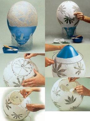 Paper Mache' Lamp 0f656fca70d0b4ca80b7aca1c798436e Paper Mache Projects, Kraf Diy, Paper Mache Art, Paper Mache Crafts, Creation Deco, Paper Lanterns, Paper Mache, Paper Crafts Diy, Diy Paper