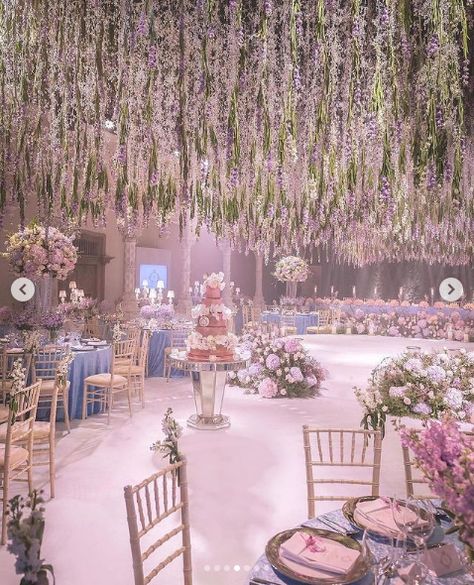 @chicplanner Cherry Blossom Wedding Theme, Debut Theme, Dream Wedding Decorations, Wedding Buffet, Korean Wedding, Wedding Venue Decorations, Luxury Wedding Venues, Hall Decor, Wedding Hall