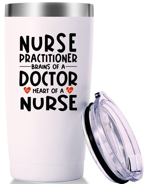 PRICES MAY VARY. ❤ BEST NURSE PRACTITIONER GIFTS - Nurse gifts for men women.nurses week,nurse practitioner,nurse appreciation,end of year nurse,new nurse,nurse retirement,thank you nurse gifts.Graduation,birthday,Christmas gifts for nurse. ❤ SAFE - FDA & LFGB approvel,food grade premium heavy gauge 18/8 stainless steel,no need to worry about tumbler shattering.BPA-free lid.AMZUShome stainless steel unbreakable metal tumbler are your perfect choice. ❤ DOUBLE WALLED VACUUM INSULATION - Double wal