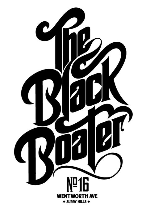 The Black Boater Lettering Idea, Calligraphy Text, Typography Illustration, Typo Logo, Typographic Logo, Creative Typography, Seni Cat Air, Types Of Lettering, Vintage Typography