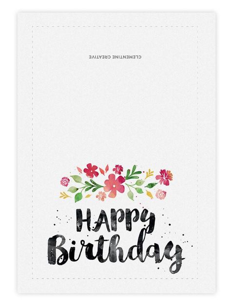 Surprise her with this beautiful spring blossoms birthday card, painted in watercolour. Download the printable here. Happy Birthday For Her, Free Printable Birthday Cards, Birthday Cards To Print, Grandma Birthday Card, Watercolour Florals, Happy Birthday Cards Printable, Happy Birthday Printable, Happy Birthday Signs, Happy Birthday Template