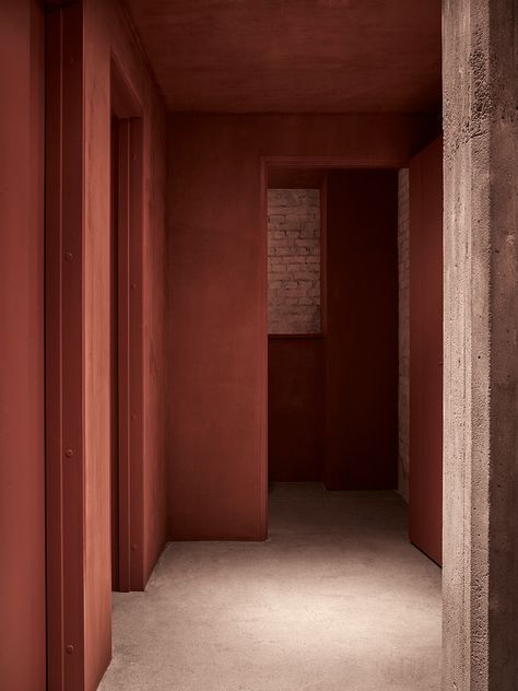 SPACE copenhagen restaurant 108 copenhagen rene redzepi interiors designboom Burgundy Room, Converted Warehouse, Space Copenhagen, Deco Rose, Hemma Diy, Red Interiors, Wall Color, Restaurant Design, Wabi Sabi