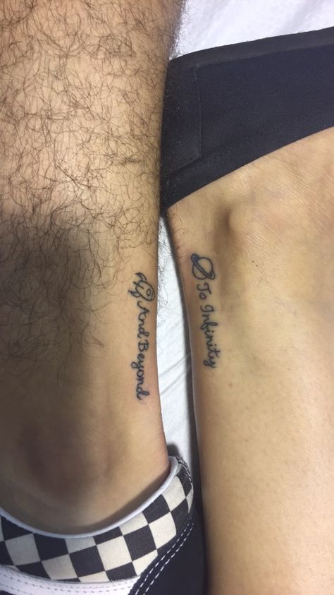 Mom and son tattoo love u to infinity and beyond 💙 Mum And Son Matching Tattoo, To Infinity And Beyond Tattoo, Tattoo Ideas Realistic, Tattoos In Other Languages, Mother And Son Tattoo Ideas, Mom Son Tattoo, Mom And Son Tattoo Ideas, Mom And Son Tattoo, Woman Tattoos