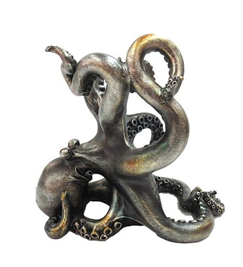 Amazon.com: Pacific Giftware Rustic Silver Octopus Wine Holder 7.5 Inch Tall Tabletop Bar Counter Decorative Sculpture: Gateway Octopus Wine Holder, Gothic Kitchen, Steampunk Dragon, Ocean Octopus, Steampunk Octopus, Hand Painted Wine Bottles, Steampunk House, Painted Wine Bottles, Decorative Sculpture