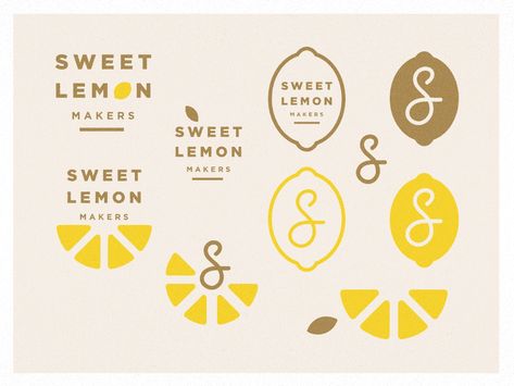 Lemon Logo Design Ideas, Citrus Logo Design, Lemon Branding, Lemon Logo Design, Fruit Branding, Sweet Branding, Citrus Logo, Food Logo Ideas, Yellow Branding