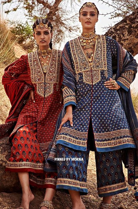 Anita Dongre Kurta For Women, Ajrak Print Suits Design, Anita Dongre Prints, Anita Dongre Suits, Asian Wedding Dress Pakistani, Indian Sari Dress, Anita Dongre, Iranian Women Fashion, Desi Clothes