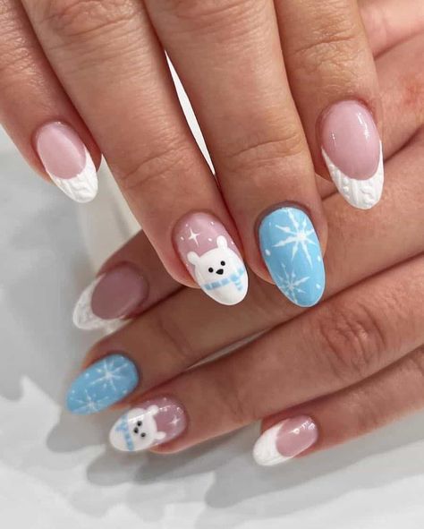 Looking for Christmas nails inspiration? You have to see this list of stunning White Christmas nails for 2023! There's acrylic, gel, long, short, coffin, almond, simple designs, minimal aesthetic, and cute art you'll love! Try snowflakes, gold foil, red and white candy cane, or solid white with cable-knit texture. You'll love these ideas for the holiday season! Cute Nail Ideas Christmas, Nails Design For Winter, Christmas Nails Inspo Short, Winter Nails Inspo Aesthetic, Cute Nail Ideas For Christmas, Xmas Nail Ideas Simple, Winter Nails Short Acrylic, Gel Nail Ideas Blue, Cute Nail Designs Christmas