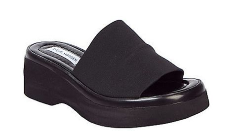 Whatever Happened to '90s Creeper Sandals With The Thick, Black, Stretchy Strap? | Bustle 00s Shoes, Steve Madden Slides, Steve Madden Platform Sandals, 90s Teen, Walk Down Memory Lane, Love The 90s, 90s Memories, 90s Girl, Teen Love