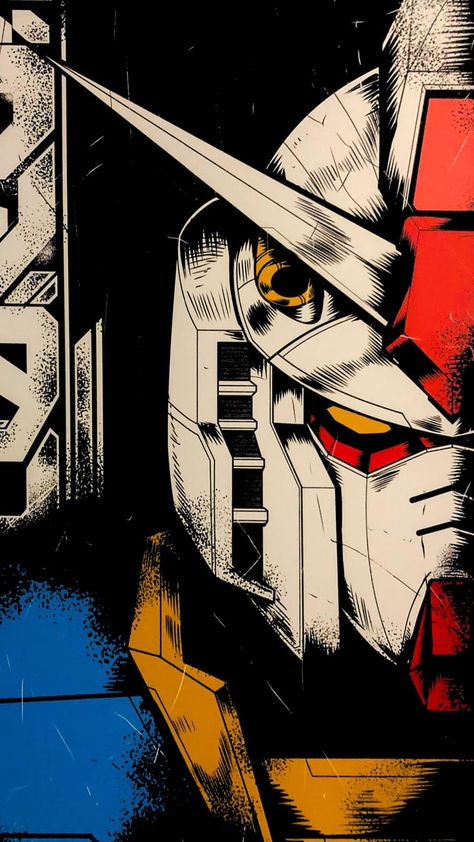 Gundam Poster, Seni Pop, Gundam Wallpapers, Art Concepts, Pahlawan Super, Pop Art Wallpaper, Gundam Art, Mecha Anime, Robot Art