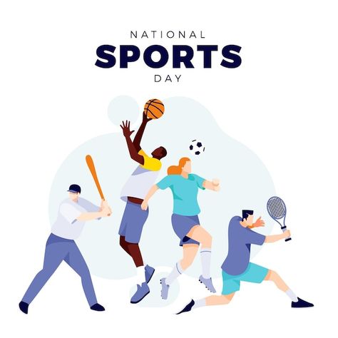 Sport Poster Illustration, Events Illustration, Sports Day Poster, Motion Graphics Trends, Sports Illustrations Art, Sports Illustrations Design, Multi-sport Event, National Sports Day, Sports Event