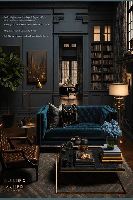 Dark Academia Interior Design | Room Idea, Decor & Products Dark Academia Living Room, Dark Academia Interior, Dark Academia Home, Dark Living Rooms, Dark Academia Decor, Casa Country, Dark Home Decor, Dark Home, Dark Interiors