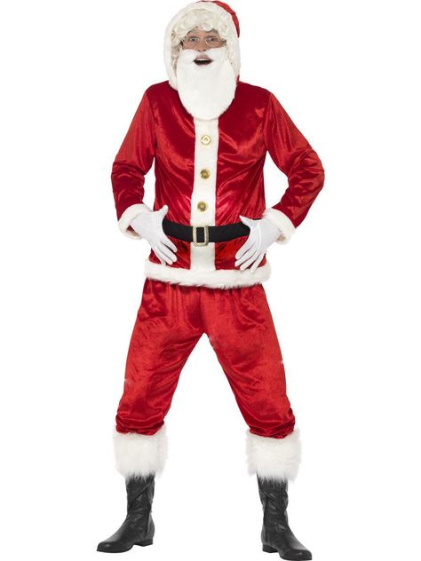 Disfraz de Papá Noel con barriga sonora adulto Mens Christmas Costumes, Christmas Fancy Dress, Santa Costume, Dinosaur Theme Party, Jolly Santa, Bag Display, White Beard, Lol Dolls, Christmas Costumes