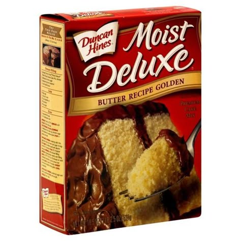 Duncan Hines Recipes, Yellow Cake Mix Recipes, Duncan Hines Cake, Premium Cake, Cake Mix Cupcakes, Cake Mix Muffins, Buttered Popcorn, Boxed Cake Mixes Recipes, Cake Mix Desserts