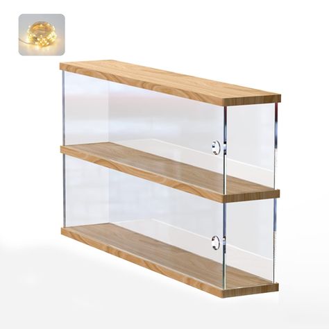 PRICES MAY VARY. 【Clear Showcase】Features 2-Tiers case and a side-hung door on each layer. Firm to stackable. 【Material & Dimension】Made of Premium Acrylic Perspex and Wood Composites. Each Layer (Internal): 14.16"w x 3.15"d x4.53"h (37.5 x 8 x 11.5cm) 【Easy to Assemble】Acrylic Display case is easy to assemble. No glue needed. Not loose. LED lamp beads included. 【Design】 Keep the collection dust-free, reduce sunlight and ultraviolet radiation, and delay plastic aging. 【Versatile Organizer Rack】P Rock Collection Storage, Crystal Collection Display, Funko Pop Display Ideas, Mini Figure Display, Rock Collection Display, Mini Funko Pop, Souvenir Display, Wooden Display Cabinets, Funko Pop Display