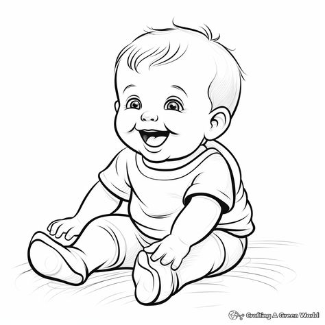 Baby Drawing Easy, Mother And Child Drawing, Toddler Drawing, Baby Sketch, Phonics For Kids, Baby Cartoon Drawing, Ganesha Drawing, Baby Coloring Pages, Kindergarten Coloring Pages