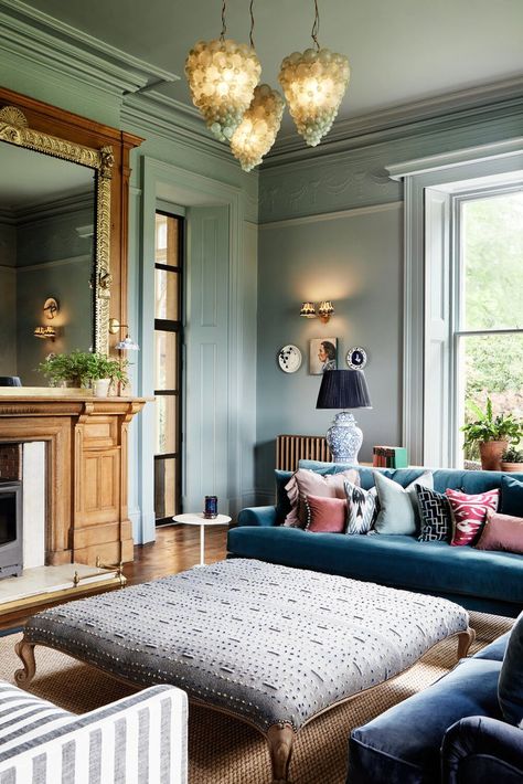 Using blue as part of your interior projects can help create a serene and calming atmosphere, whilst being fresh and vibrant. From soft pastels to deeper hues, discover our favourite blue inspiration. Credit: The Country House Diaries using Long Acre™ No.102 for their living room walls and woodwork. Living Room Inspiration Cozy, French Apartment, Hues Of Blue, Living Room Decor Inspiration, Eco Friendly Paint, Cottage Living Rooms, Room Walls, Blue Living Room, Blue Rooms