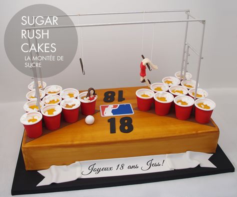 Beer Pong Cake, 21st Cake, Custom Birthday Cakes, Cake Gallery, Sugar Rush, Dream It, Custom Birthday, Beer Pong, Celebration Cakes