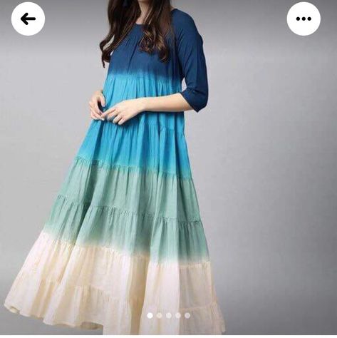 Long Frok, Trendy Things, Diy Tie Dye Designs, Umbrella Dress, Western Dresses For Women, Long Gown Design, Layer Skirt, Diy Ombre