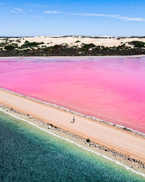 One For the Bucket List: The Best Pink Lakes in Australia Pink Lake Australia, Pink River, Dramatic Photos, Pink Lake, The Bucket List, Australian Travel, Road Trip Fun, Canada Travel, Beautiful Places To Visit