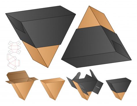 Triangle Packaging Design, Triangle Packaging, Structural Packaging, Template Box, Packaging Die Cut, Die Cut Boxes, Cheese Packaging, Tea Packaging Design, Packaging Template Design