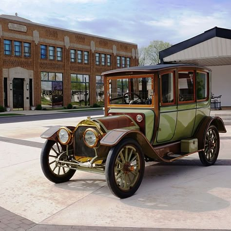 This 1912 Auburn Model 30L Special formal sedan is believed to have been built as a show vehicle for the 1912 Boston Auto Show. It was called the "Car of Tomorrow" and has many features that soon became standard on production cars. It has staggered doors, with the right one toward the rear and the left one at the front. This early sedan was built with electric lights and has a beautiful and elaborate original interior. The builder of the body is unknown. The car was sold new at the Boston Auto Show to a gentleman from Toronto, Canada. Technical: This unusual Auburn was constructed on a chassis of 116 inches. The engine is a four-cylinder Rutenber that produces 30 horsepower. The cost of this vehicle when new was $6,200. Auburn production reached a new high of 1,623 vehicles that year. Auburn Car, Antique Cars For Sale, Automobile Advertising, Car Museum, Fancy Cars, Classic Cars Vintage, Unique Cars, Classic Cars Trucks, Classic Cars Muscle