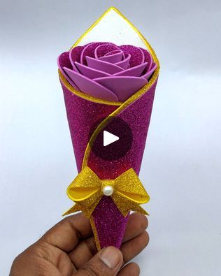 Flower Bouquet Making, Beautiful Flower Bouquet, Bouquet Making, Most Beautiful Flower, Rose Flower Bouquet, Flower Bouquet Diy, Paper Rose, Foam Sheets, Most Beautiful Flowers