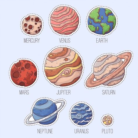 Mercury Planet, Planet Drawing, Solar System Crafts, Sistem Solar, Stickers Collection, Space Drawings, Planet Design, Colorful Space, The Planets