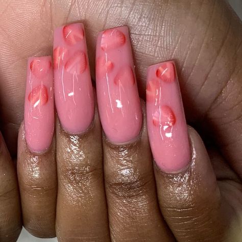 Strawberry Lemonade Nails, Lemonade From Starbucks, Strawberry Acai Lemonade, Acai Lemonade, Lemonade Nails, Strawberry Acai, 3d Fiber Lash Mascara, Strawberry Lemonade, Nail Ideas