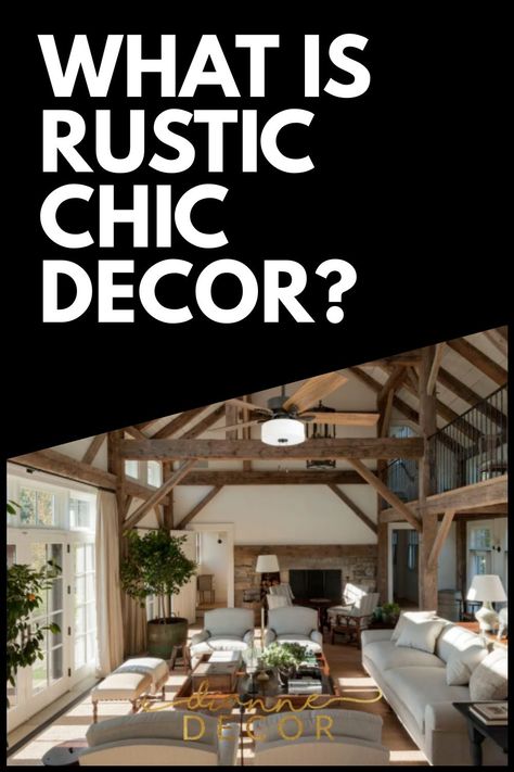 Rustic chic decor is a big trend right now, and it’s showing no signs of stopping anytime soon. But what exactly is rustic chic, and how can you incorporate it into your home? #rusticchic #rusticdecor #rusticchicdecor #homedecor #decor Elegant Rustic Home Decor, Rustic Luxe Decor, Rustic Chic Home Decor, Rustic Elegance Decor, Country Chic Living Room, Rustic Glam Home, Rustic Glam Decor, Rustic Chic Living Room, Tattoo Modern