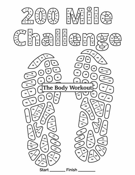 Instant Download, No Physical Product Will Be Sent. You set a goal to run or walk 200 miles for yourself or for a charity. Color the bottom of the running/walking shoes and the 200-mile challenge words every mile you complete. A great project for friends and co-workers. This is a digital product, you download it from your computer, and no physical product will be sent. Size: Digital PDFs in Letter Size 8.5 x 11 inches. How to download after purchase: Etsy download: https://help.etsy.com/hc/en-us/articles/115013328108-Downloading-a-Digital-Item/ Other fitness trackers offered by The Body Workout 1. 100-mile tracker: https://etsy.me/3EjbKbw 2. 200-mile treadmill tracker: https://etsy.me/3fF0Nqs 50 Mile Challenge, Treadmill Tracker, Mile Tracker, September Fitness Challenge, Miles Tracker, Workout Printable, Walking Program, Challenge Fitness, Body Makeover