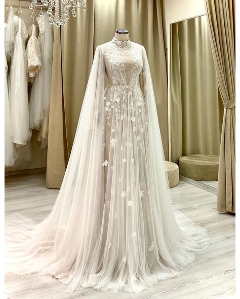 High Neck Tulle Wedding Dresses for Arabic Women 2025 Long Sleeve Pleated Lace Appliques A Line Bridal Dresses Gowns - AliExpress 320 Wedding Dress Hijab, Muslim Wedding Gown, Arabic Wedding Dresses, Nikah Outfit, Bridge Dress, Muslimah Wedding Dress, Muslimah Wedding, Bride Dress Simple, Muslim Wedding Dress