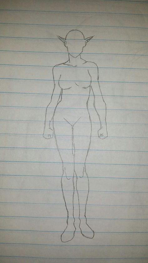 Elf Body Base, Dnd Character Base, Full Body Template, Elf Template, Dnd Elf, Drawing Basics, Elf Drawings, Character Outline, Elf Ranger