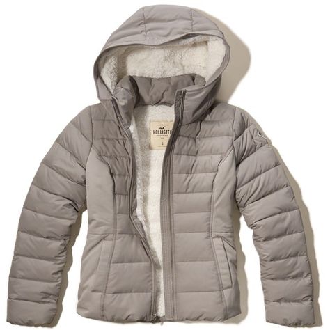 Hollister Sherpa Lined Puffer Jacket (£55) ❤ liked on Polyvore featuring outerwear, jackets, stone, puffy jacket, slim jacket, zip front jacket, puffer jacket and faux-leather jacket Brown Puffer Jacket, Brown Puffer, Brown Faux Leather Jacket, Slim Fit Jackets, Winter Outfit Inspiration, Puffy Jacket, Stockholm Fashion, Brown Jacket, Sherpa Lined