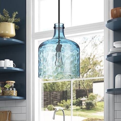 Modern Clear Water Glass Jar Pendant Light For Over Dining Room Table - Bed Bath & Beyond - 37970425 Adjustable Pendant Light, Classic Pendant Lighting, Modern Glass Pendant Light, Glass Shade Pendant Light, Exhibition Room, Bulb Pendant Light, Island Pendant Lights, Kitchen Island Lighting Pendant, Contemporary Glass Art