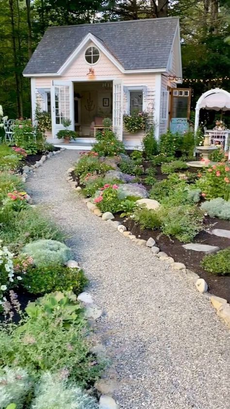 Home - Clark Cottage Gardens Splendor Video, Tiny Cottage Garden, Cottage Front Yard, Cottage Garden Sheds, Yard Oasis, Tiny Backyard, Tiny Office, Outdoor Greenhouse, Backyard Cottage