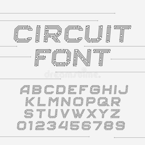 Photo about Circuit board font. Vector Alphabet. Digital hi-tech style oblique letters and numbers. Illustration of modern, font, nano - 76115803 Circuit Board Drawing, Circuitry Art, Tech Fonts, Electronic Font, Circuit Board Art, Numbers Illustration, Digital Typography, Jersey Font, Vector Alphabet