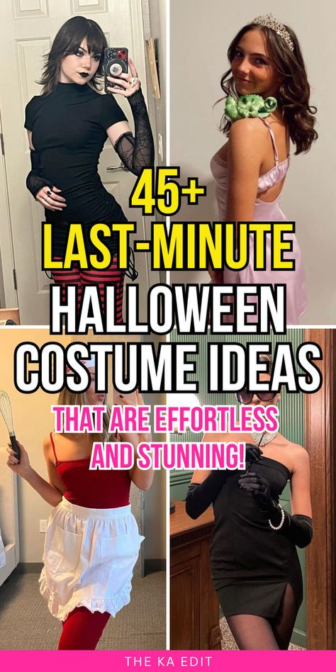 Need a killer Halloween costume ASAP? Check out these insanely easy last-minute Halloween costumes that’ll make you the star of the night! last minute halloween costume ideas, last minute halloween costume women, last minute halloween costume diy, last minute halloween costume 2023, easy last minute halloween costume, last minute halloween costumes diy, last minute halloween costumes for girls, cute last minute halloween costumes, funny last minute halloween costumes. Halloween Last Minute Outfit, Halloween Womens Costumes Ideas Easy Diy, Easy Cheap Diy Halloween Costumes, Simple Female Halloween Costumes, Halloween Costumes Homemade Women, Scary Costume Ideas Women Diy, Quick At Home Halloween Costume, Last Minute Funny Costumes, Diy Halloween Costumes For Women Easy